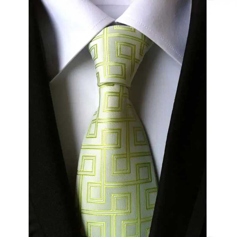 63Color Men's Ties Silk Neck Ties 8cm Jacquard Stripes Solid Dot Classic Necktie For Men Formal Business Wedding Party Gift - Цвет: YU-G23