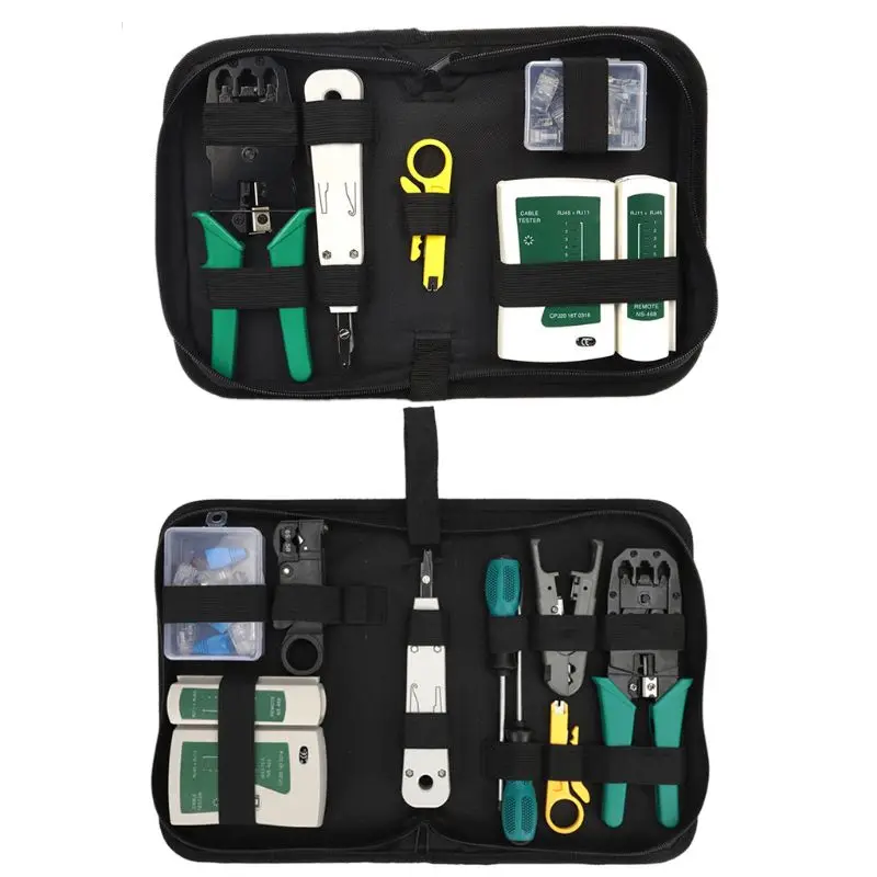 

8/14pcs/set RJ45 RJ11 RJ12 Portable LAN Network Repair Tool Kit Utp Cable Tester AND Plier Crimp Crimper Plug Clamp