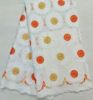 

WHITE BLACK NHQ1004 Free shipping Cotton African Swiss Voile Lace High Quality Fabric, hand cut wedding lace for women, 5 yards