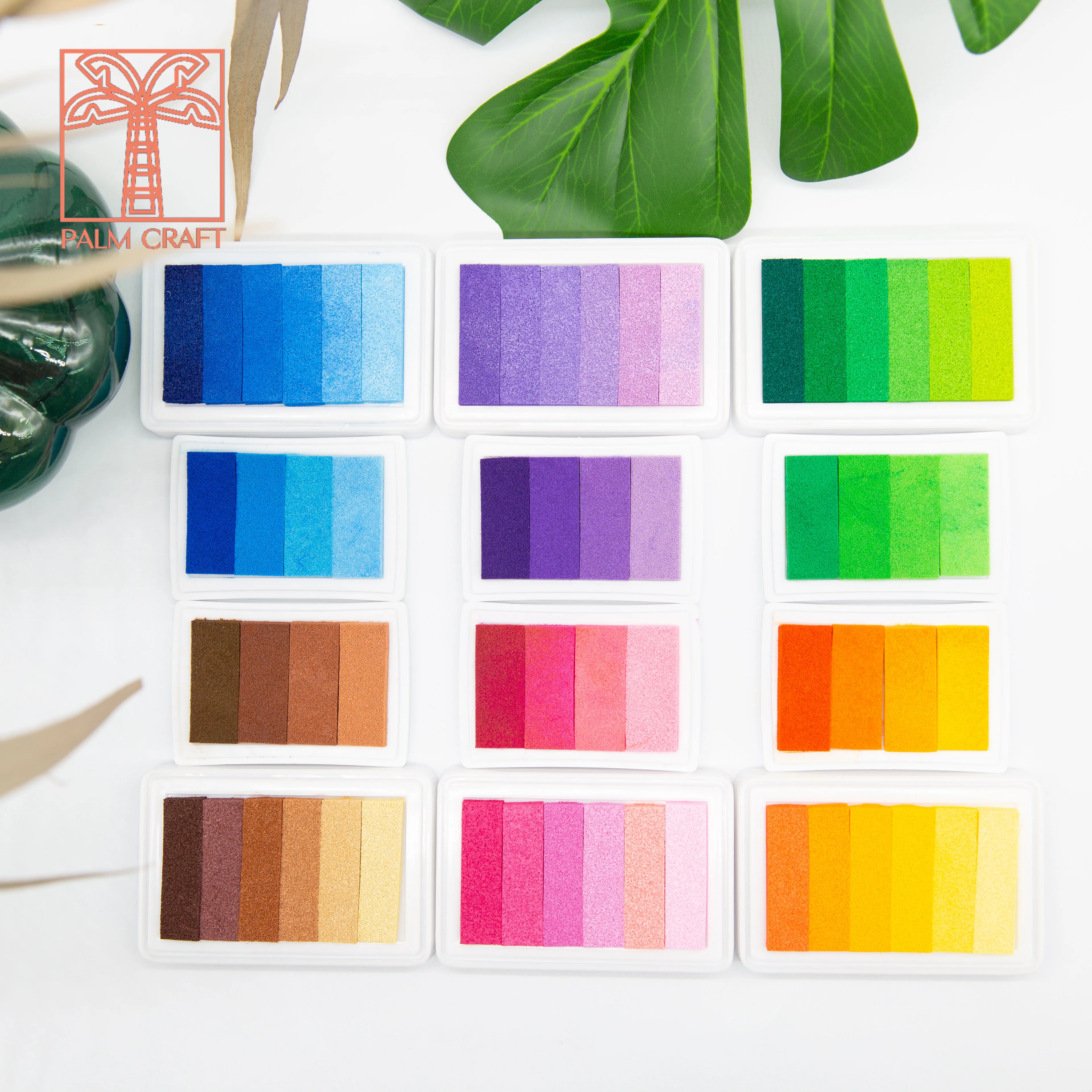 Градиентные цвета Inkpad прозрачные штампы DIY крафт Чернила Pad резиновые ткань