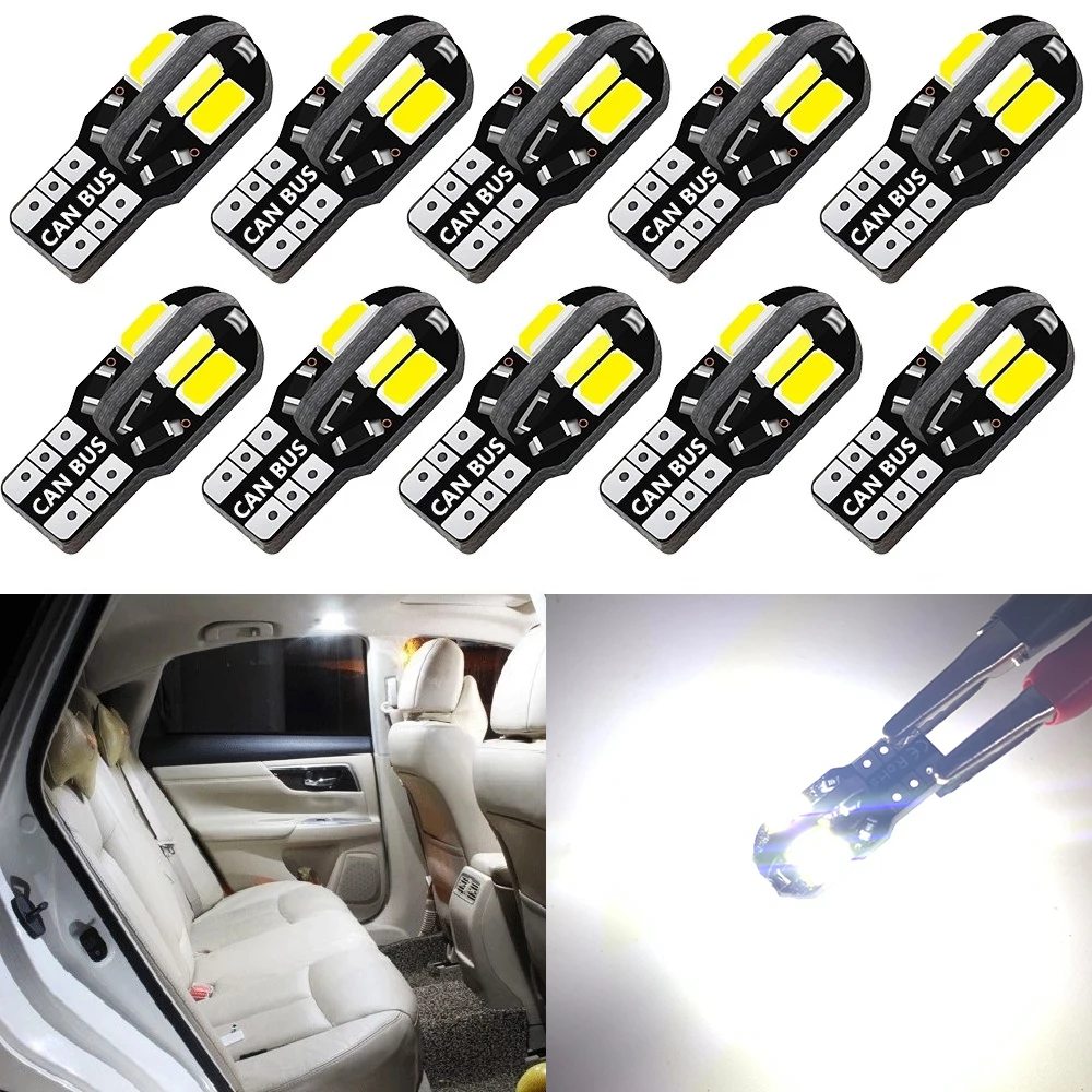 10X T10 LED Canbus Amber Yellow 194 168 W5W Car Wedge Side Light