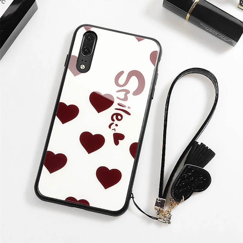 Чехол и ремешок для VIVO Y91C Y12 Y15 V17 Pro Чехол для телефона VIVO y70 y93 y83 y81s 81 u3x чехол улыбка красное сердце стекло Жесткий корпус