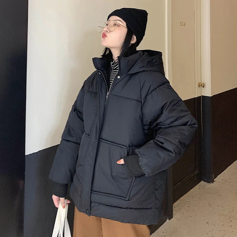 

2019ins Super Fire down Coat Women's Large Size Loose Fashion Korean-style Warm Cotton-padded Clothes Thick down Jacket Cotton-p