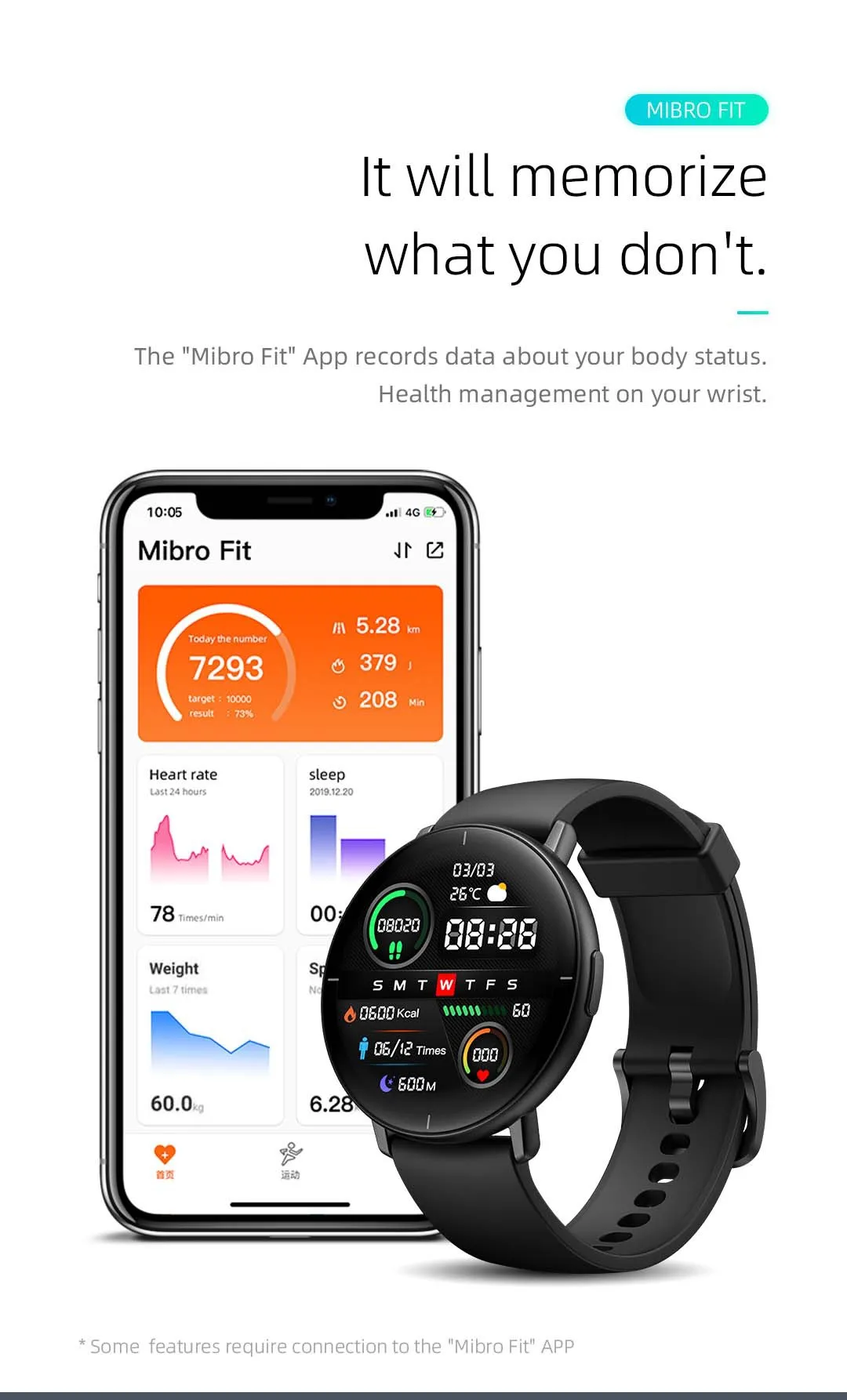 Mibro Lite Smartwatch Amoled Display 1.3 Inch Support Multi-language 22 H17675fc02ee34223988dd36814a736f3J