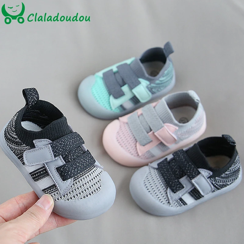 

11.5-14.5cm Baby First Walkers For Kids Girls Boys, Mesh Breathable Knitting Toddler Sneakers,Soft Infant Casual Autumn Shoes