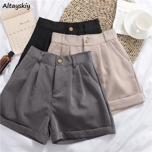 Summer Casual Shorts Adjustable Waist Loose All-match Korean Style Chic  Tailored Bottoms Pockets Daily College Breathable Trendy - AliExpress