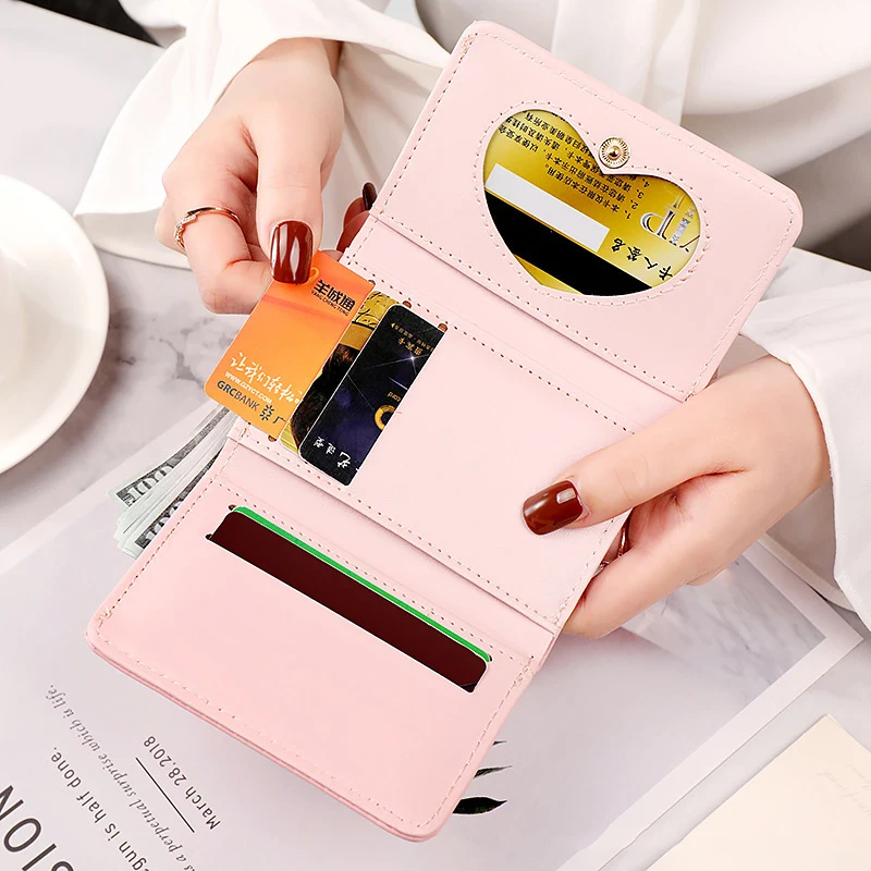 Women Cute Corgi Dog Printed Short Wallets Hasp Pocket Ladies Mini