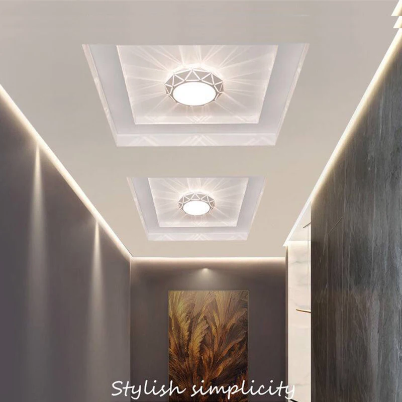 

Modern Surface Ceiling Lamp LED Circular Panel Light Entrance Staircase balcony Nordic geometry recibidor de entrada mueble 3w