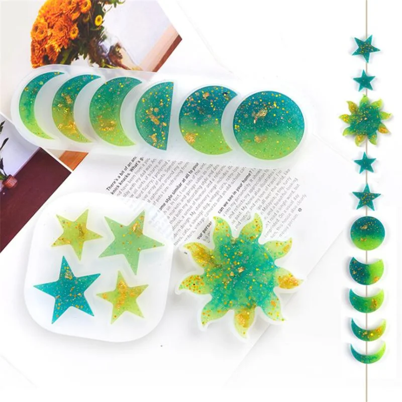 1pc Moon Star Sun Mold DIY Crystal Epoxy Silicone Planet Pendant Tools Accessoires | Украшения и аксессуары