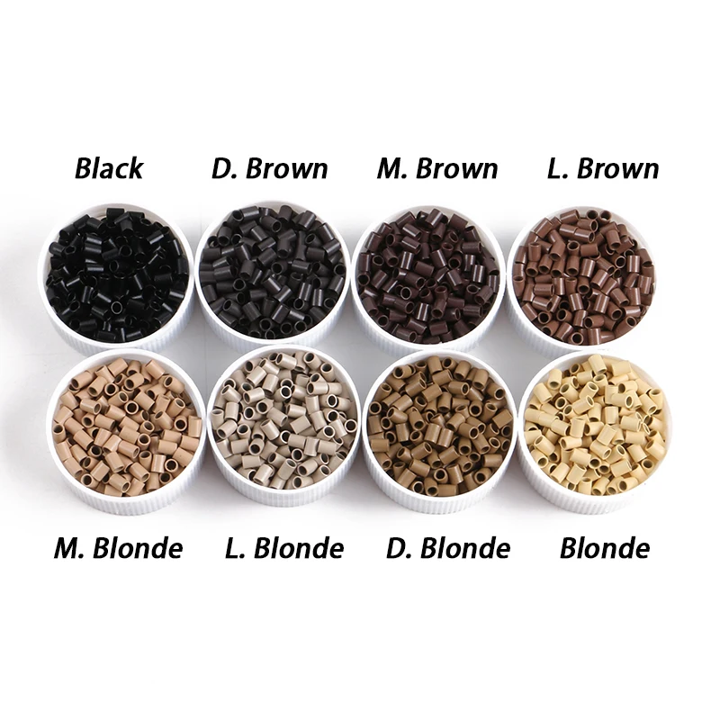 

HARMONY (1000 шт./пакет) 3,0 мм x 2,4 мм x 4,0 мм микро кольца без расклешенного конца для наращивания волос