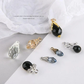 

10pcs/lot Faceted Crystal Zircon Water Drop Pendant DIY Handmade Jewelry Earring Necklace Accessories Material