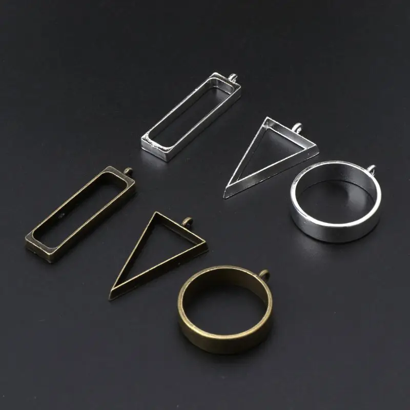 

5Pcs Embossed Metal Frame Hollow Frame Open Back Bezel Pendant UV Resin Pressed Flower Jewelry Making