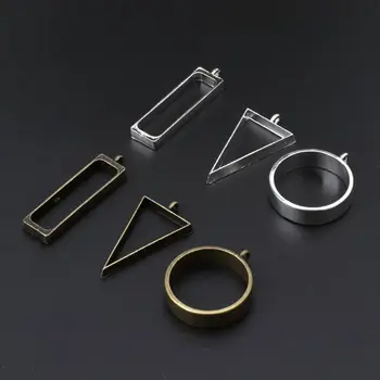 

5Pcs Embossed Metal Frame Hollow Frame Open Back Bezel Pendant UV Resin Pressed Flower Jewelry Making