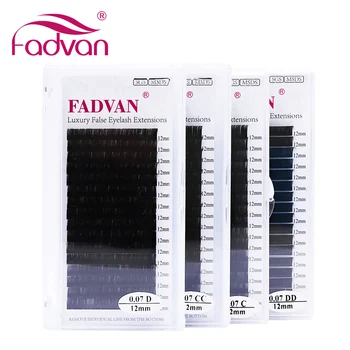 

16rows Fadvan Faux Mink Eyelashes Individual Eyelashes Makeup Lashes Extension Lashes Box Case Supplies for Lash Building