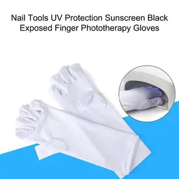 

Anti UV Rays Protect Gloves UV Light Dryer Lamp Finger Shield Protector Nail Fingerless Art Manicure Gloves Tool Radiation J3W2