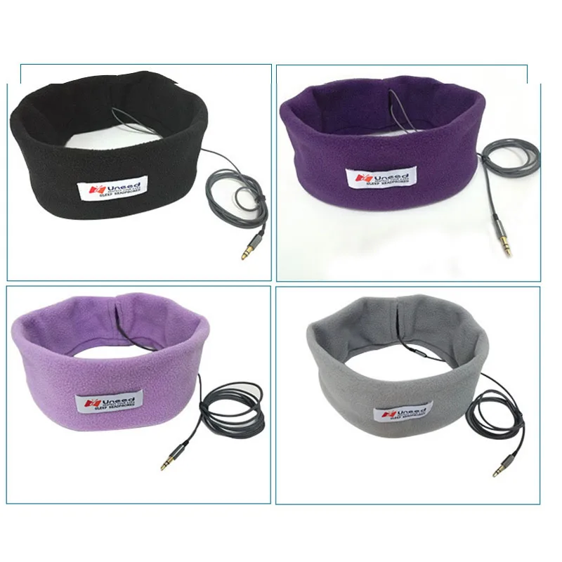 Wired Sleep Headset Sports Breathable Headband Soft Earphone Music Player with 3.5mm Plug for Mobile Phone PC Birthday Gifts