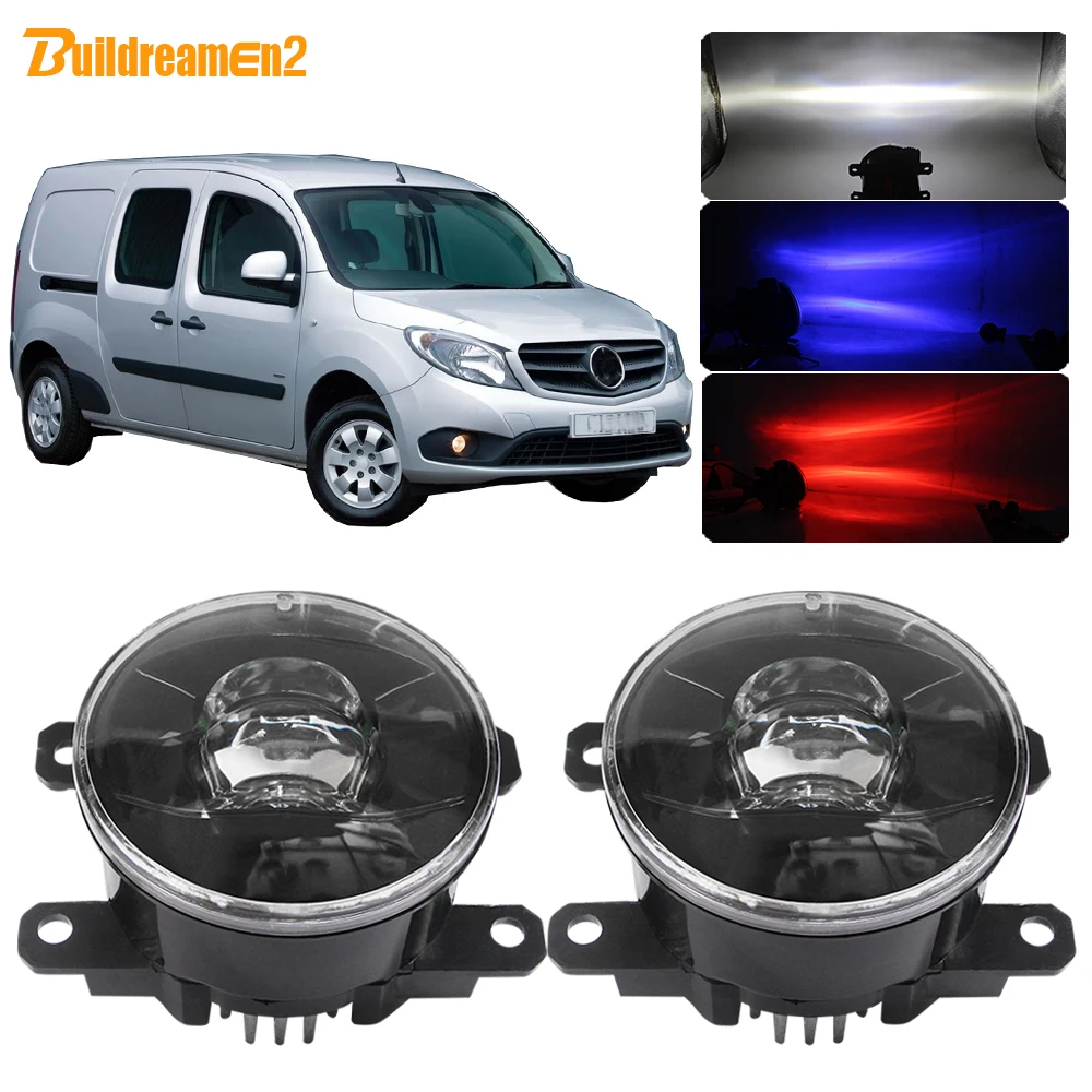

Buildreamen2 For Mercedes-Benz Citan 415 2012-2018 Car H11 LED Lamp Lens Fog Light Devil Eye DRL 4000LM 12V 2 Pieces