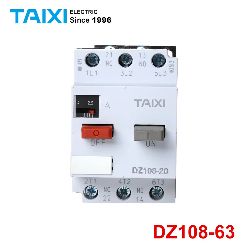 

DZ108-63 Molded Shell Motor Protection Circuit Breaker Three-phase Motor Protection Molded Case Circuit Breaker Motor Protector
