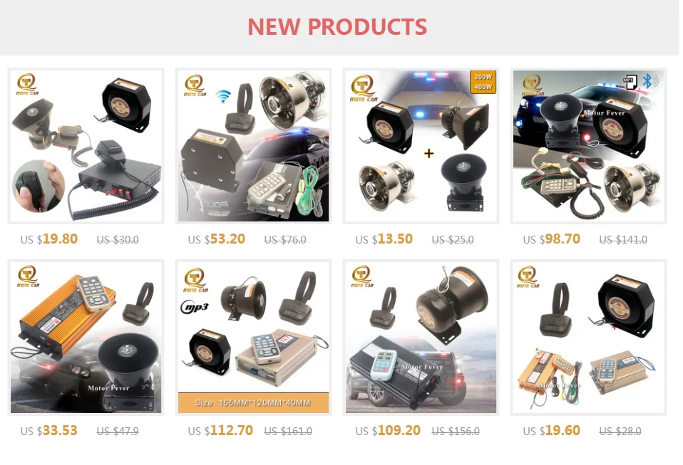 Wireless Remote Control Vehicle Horn Alarm Emergency Speaker Police Siren Warning Tone Auto Loudspeaker 200W for Car Train Truck