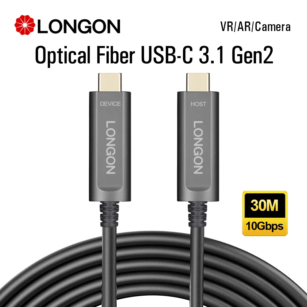 Оптоволоконный кабель LONGON Type C совместимый с камерой Oculus Link Quset 1/2 Steam VR USB 3 2 Gen 10