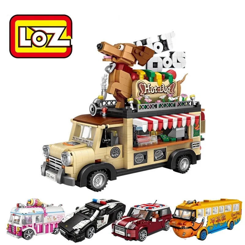 Loz Technic Mini Building Blocks Hot Dog Cart Car Vehicle