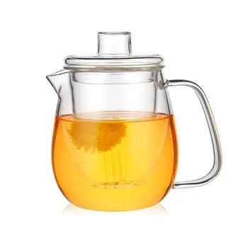 

High Borosilicate Durable Fashion Sturdy Glass Teapot Glass Flower Teapot Coffee Teakettle Kitchen Party Hotel Living Room