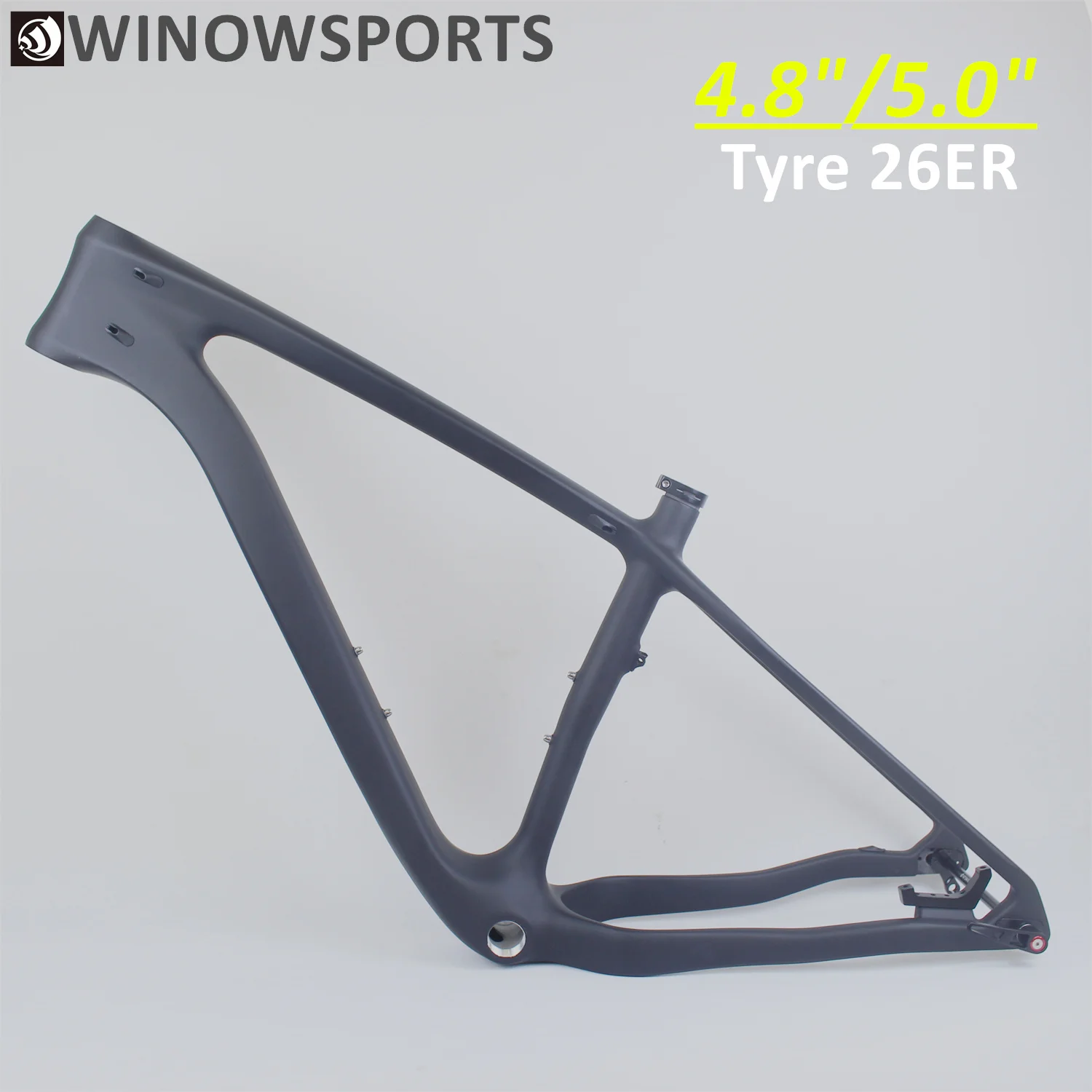 

WINOWSPORTS 2020 new carbon bike frame 26er mtb snow fat bike frame two position 4.8" or 5.05" tyre 197x12mm carbon fatbike