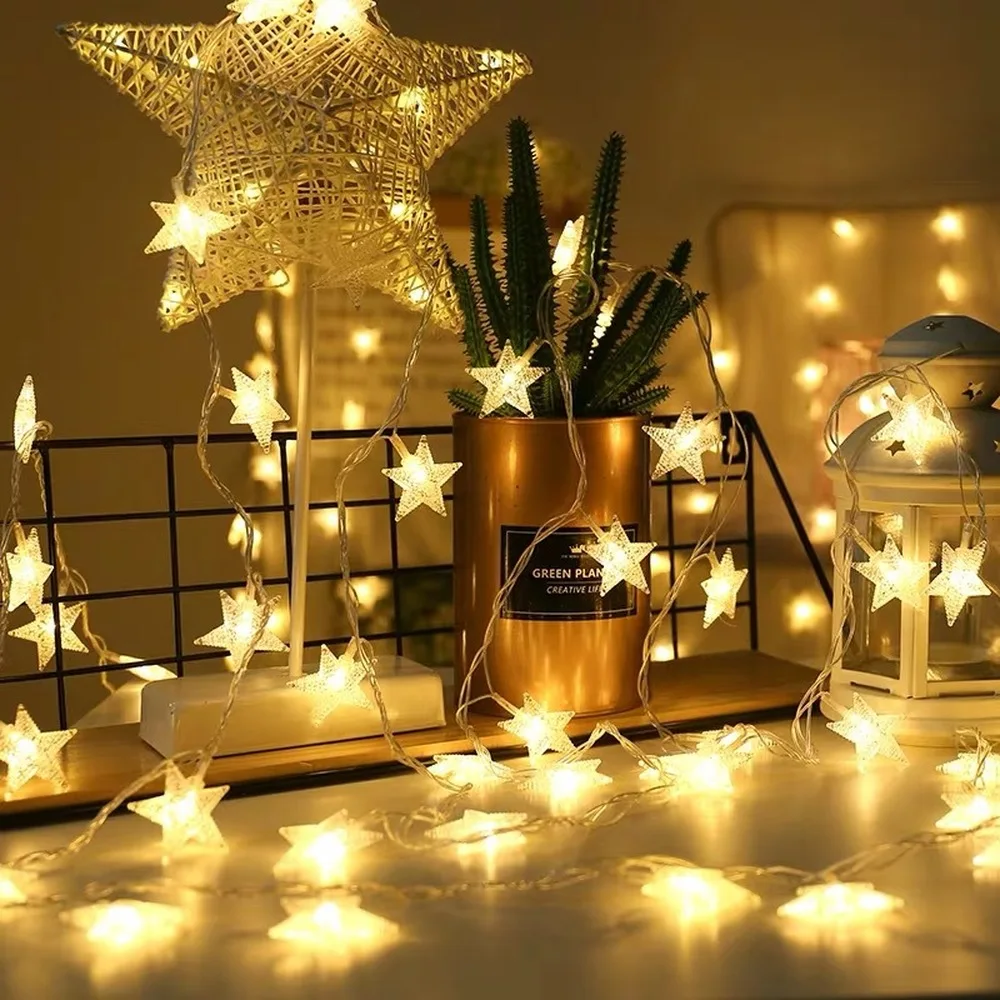 10 20 40 80 светодиодный s Merry Christmas Star светодиодный подарок, легкие гирлянды, рождественские украшения для дома, вечерние Новогодние украшения, Q