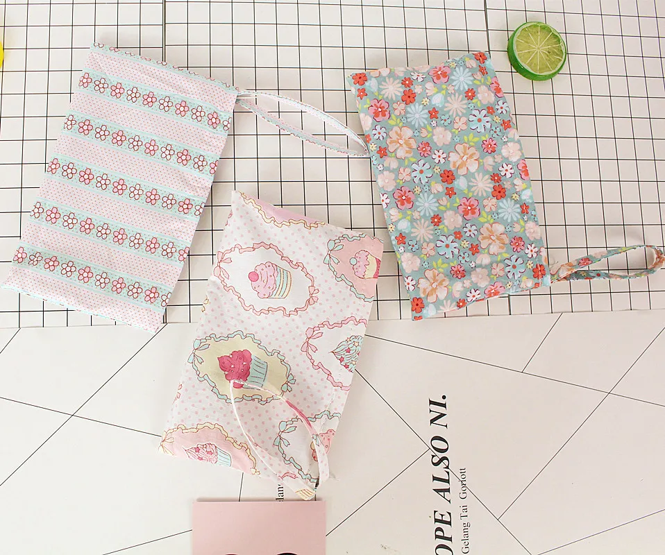 

Summer Day Ice Cream Series Mobile Phone Bag Pink Fresh Fabric Pouch Purse Literature And Art Japanese-style Zipper New Style