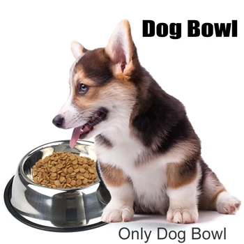 

Cat Puppy Non Slip With Rubber Base Stainless Steel Portable Pet Feeder Reduce Spill Dog Bowl Food Water Easy Clean Durable