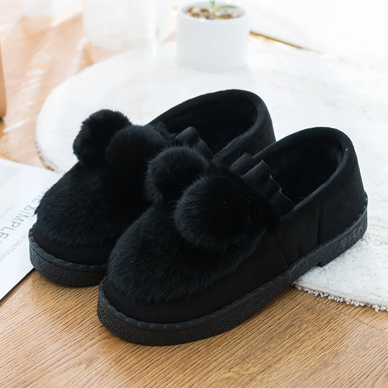 

2020 New Style Winter Household Soft-Sole Cotton Slippers Women's Thick Bottomed Cover Heel plus Velvet Warm Household Cotton-pa