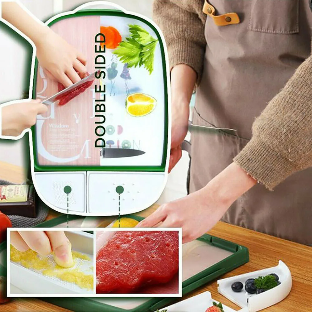 

Multifunction Double-Sided Cutting Board Anti-Microbial Cut Drain for Home Kitchen FP8