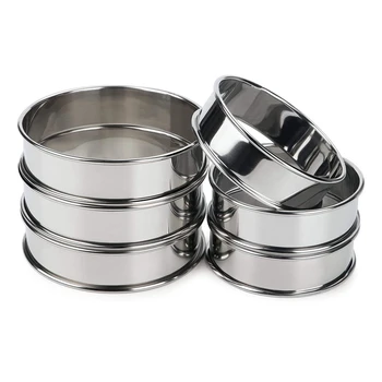 

6 Pack Double Rolled English Muffin Rings,Stainless Steel Crumpet Rings,Heat-Resistant Tart Rings,Round Cake Baking Ring