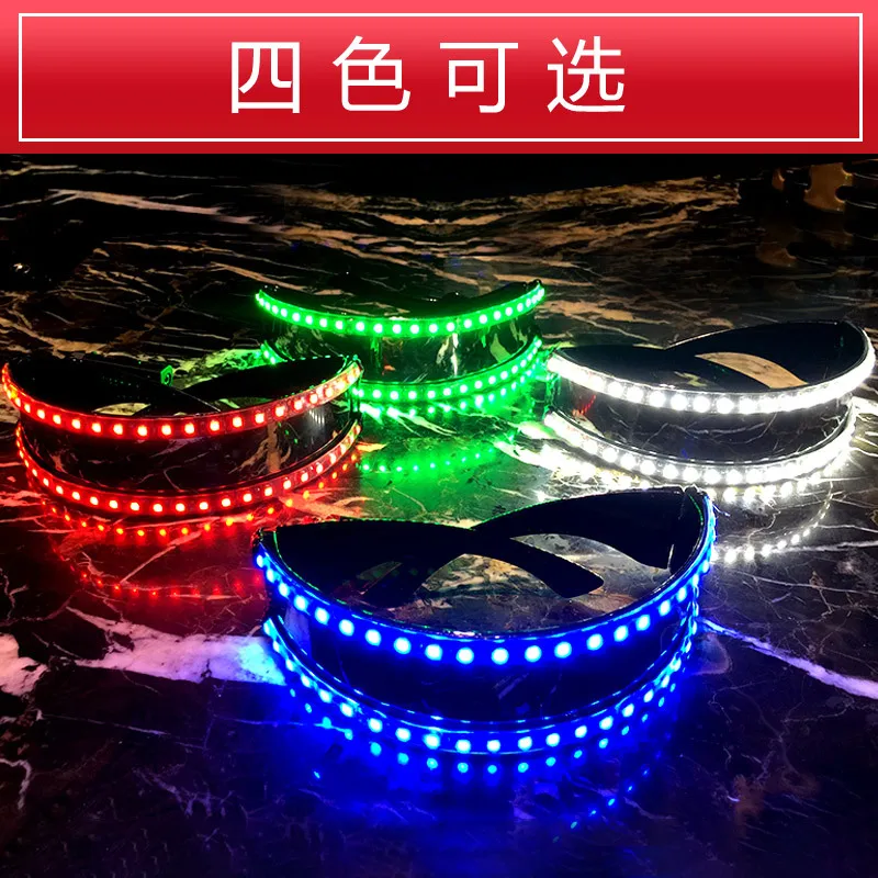 

LED Luminous Glasses Futuristic Electronic Visor Glasses Light Up Glasses Prop for Halloween Festival KTV Bar Performance