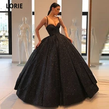 

LORIE Ball Gown Balck Evening Dresse Formal 2020 Puffy Sweetheart Prom Party Gowns Glitter Dubai Prom Party Dresses Plus Size