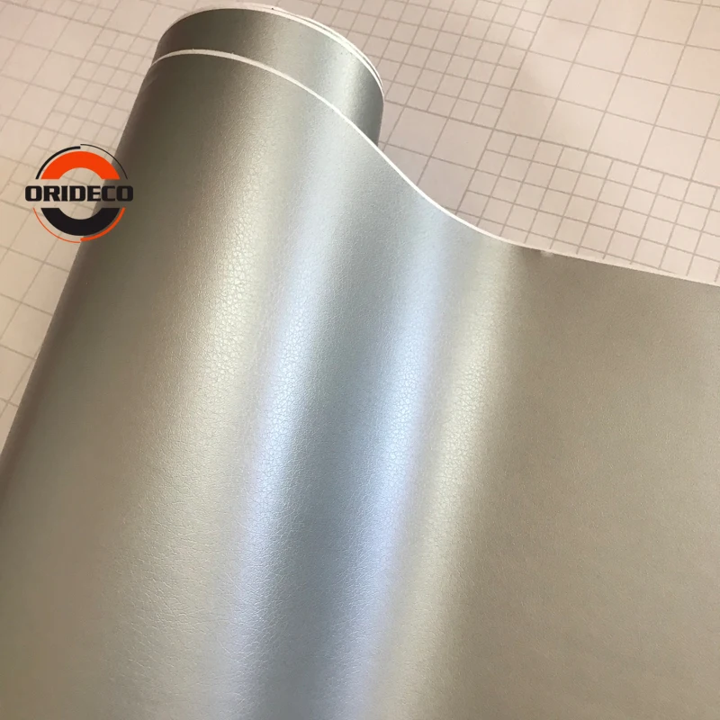 silver leather skin vinyl car sticker 2
