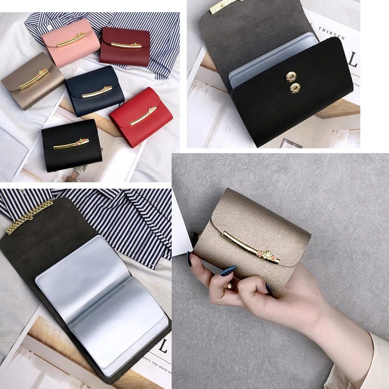 

Fashion PU Leather Women's Holder Card Case Protector Cover Floral Wallet Bags Flower Card bag Cover for girls Hasp Wallet Femme