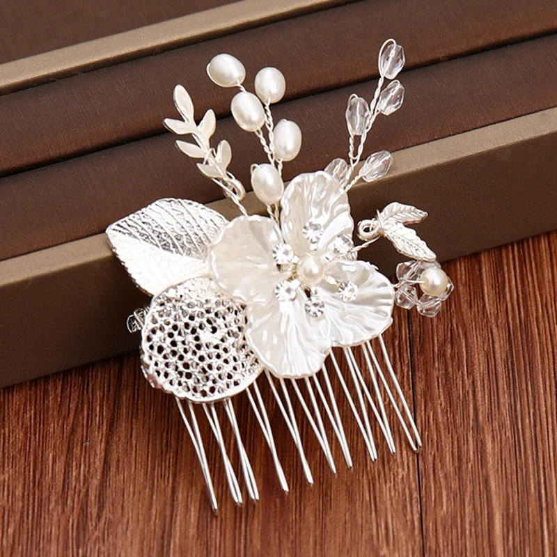 Handmade Flower Bridal Hair Comb Wedding Accessories Tiara Head Jewelry Pearl Headpiece Ornaments | Украшения и аксессуары