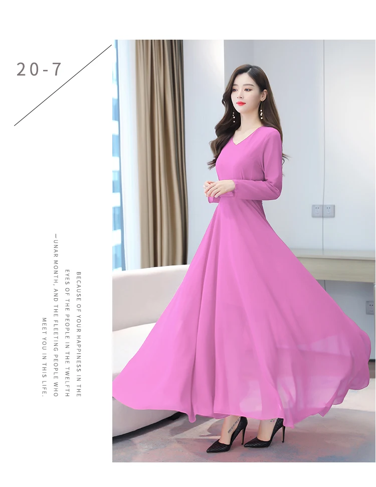 Autumn Winter Vintage Chiffon Boho Midi Dress 2020 4XL Plus Size Sexy Casual Maxi Dresses Women Party Long Sleeve Black Vestidos
