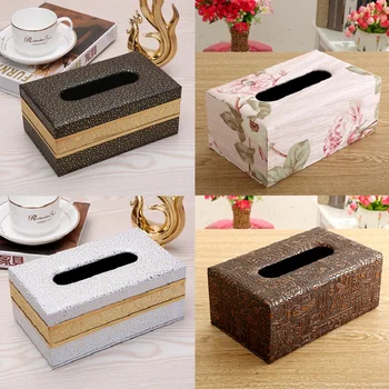 

Fabrics made in China Box Type European Style Napkin Container for Home Decoration