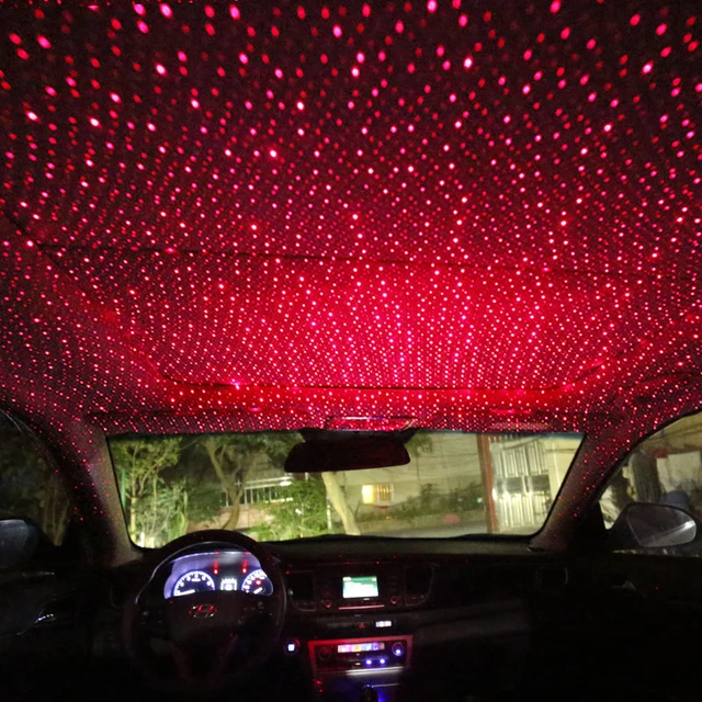 DEL voiture toit intérieur veilleuse lumières ciel étoilé lumière lampe  voiture rouge vert