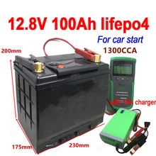 GTK 12,8 V Lifepo4 12V 100Ah литиевая батарея 1300A CCA 1000A светильник для запуска автомобиля Инвертор резервного питания+ зарядное устройство