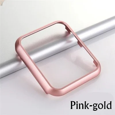 Чехол для apple watch band apple watch 4 3 5 band 44 мм/40 мм 42 мм 38 мм iwatch 3 2 с металлической рамкой PC защитный чехол - Цвет ремешка: pink-gold