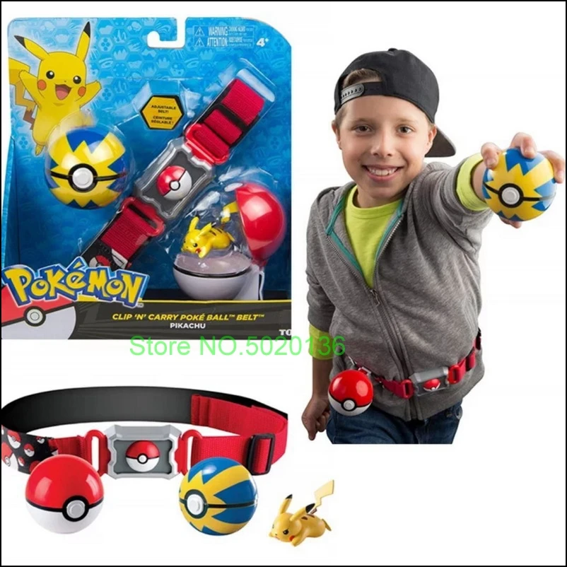 TOMY Pokemon Elf Ball Belt Pikachu Pokeball Pocket Monster Variant ModelToy Set Action Figure Model Kids Toy Gift star wars toys