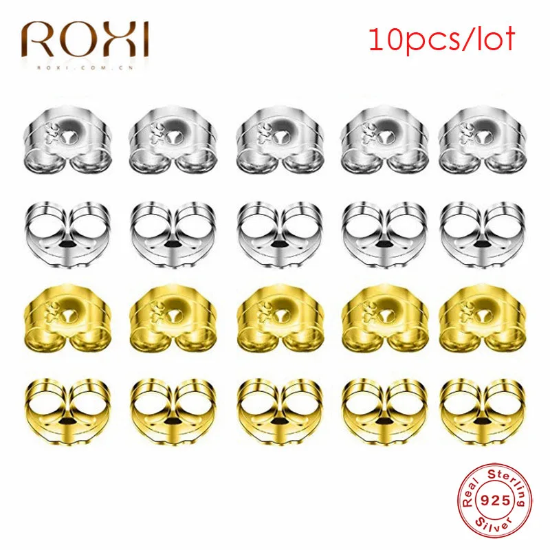 ROXI 10 шт. DIY 925 стерлинговые серьги обратно подходят шпильки зажимы для серег Симпатичные бабочки фиксатор для серег ушные заглушки аксессуары