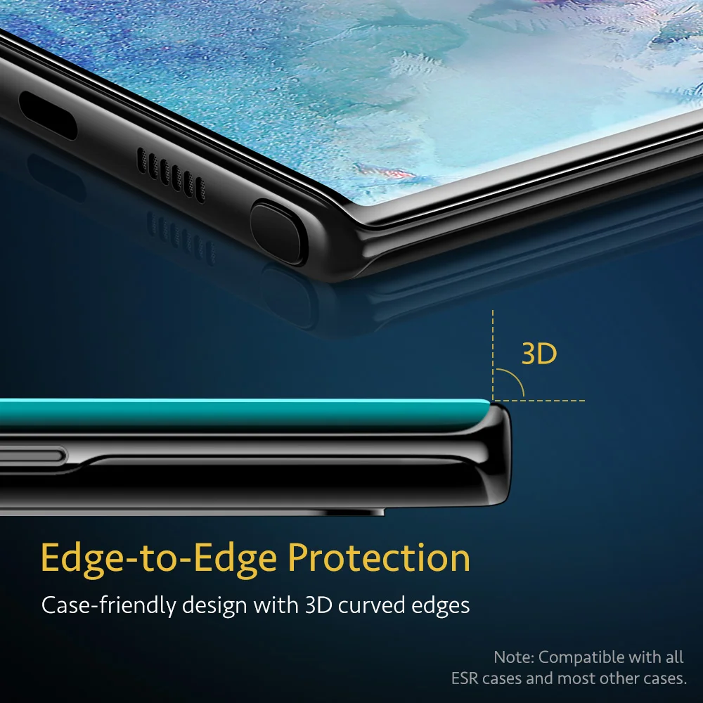 2 шт./лот ESR премиум класса закаленное стекло для Samsung Galaxy Note 10 + Защитная пленка на