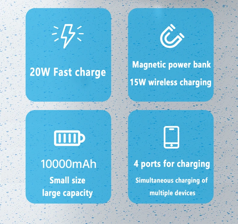 10000mAh 20W Fast Charger Magnetic Wireless Power Bank Mobile Phone For iPhone12 13 Pro Max powerbank External auxiliary battery
