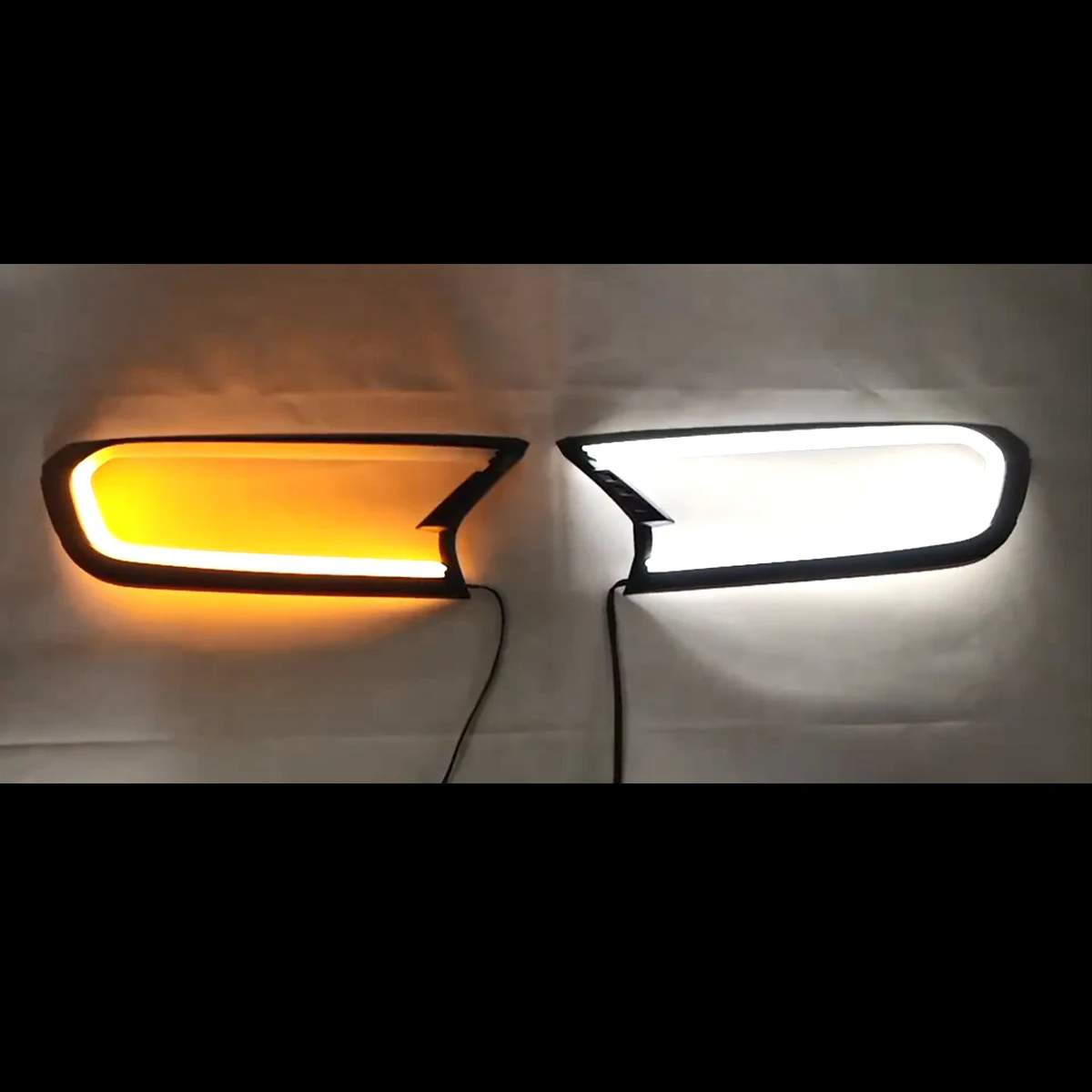  Dynamic DRL Turn Signal White Amber HeadLight LED Cover Trim ABS Lamp Hood For FORD For RANGER T6 W - 4000171371956