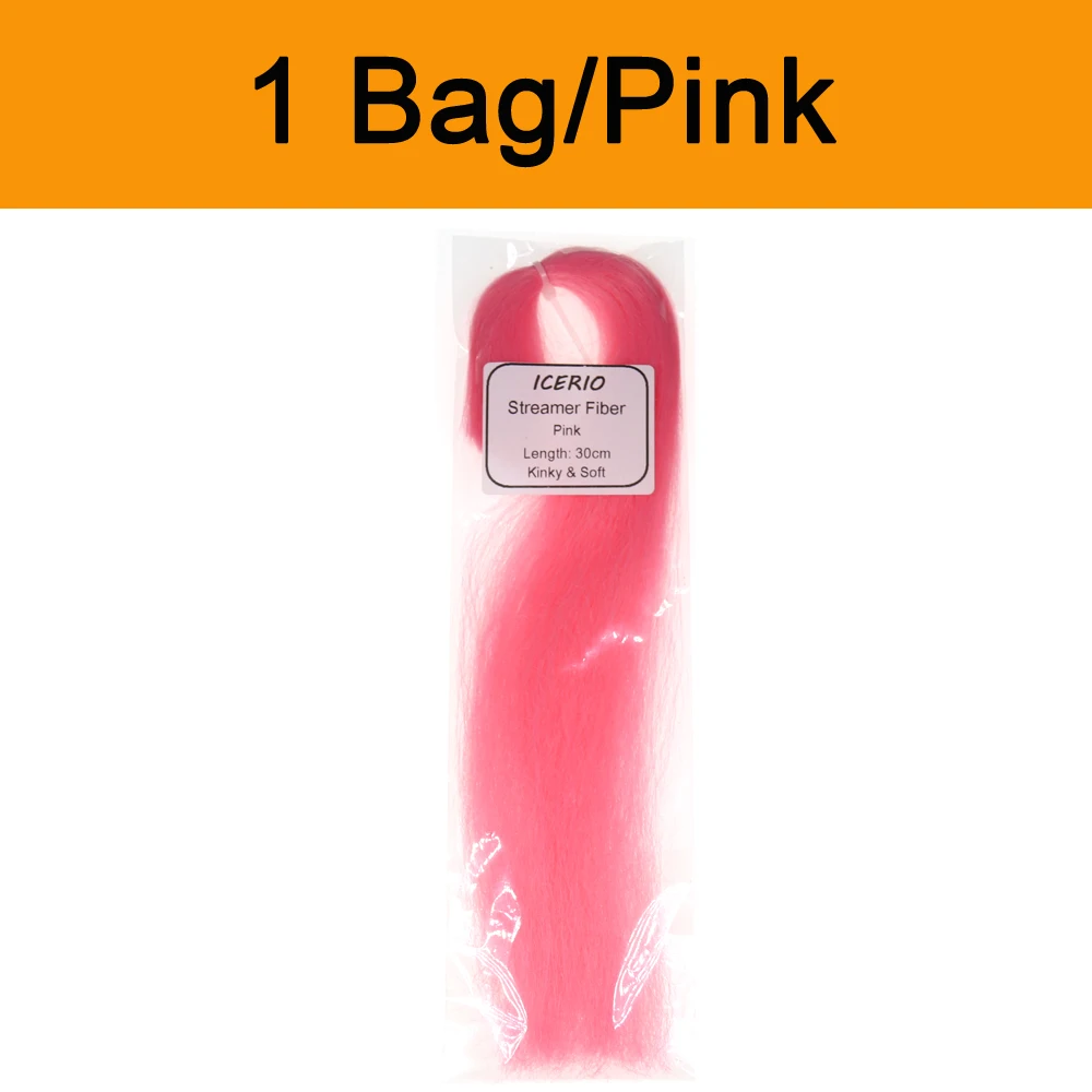 Pink 1bag ICERIO 1 упаковка гофрированные странный Minnow волокна Стример Летать волокон завязывания Материал для Fly наживка для окуня - Цвет: Pink 1bag