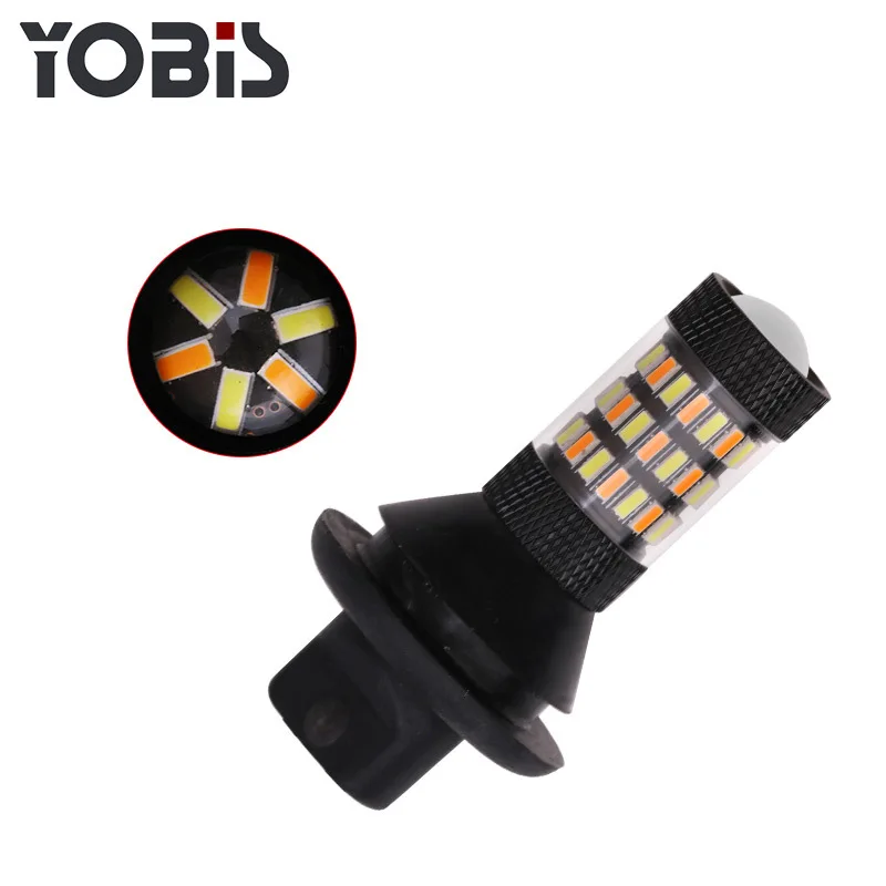 2 шт. Автомобильный светодиодный светильник 1156 два цвета 60smd Поворотный Светильник 4014 Дневной светильник для бега с декодированным поворотом светильник высокий светильник